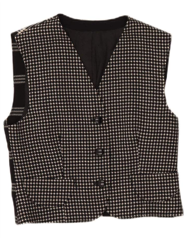 Vestă VINTAGE pentru femei UK 12 Medium Black Check