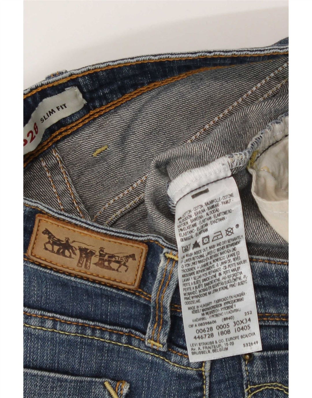 Blugi Levi's 628 Slim pentru femei W30 L34 Bumbac albastru