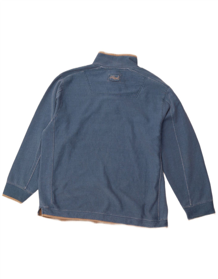 ANIMAL Hanorac pentru bărbați cu gât cu nasturi Pulover XL Bumbac albastru