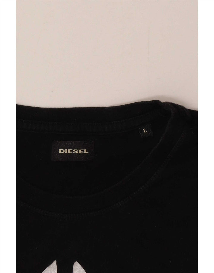 Tricou grafic pentru bărbați Diesel Top mare negru