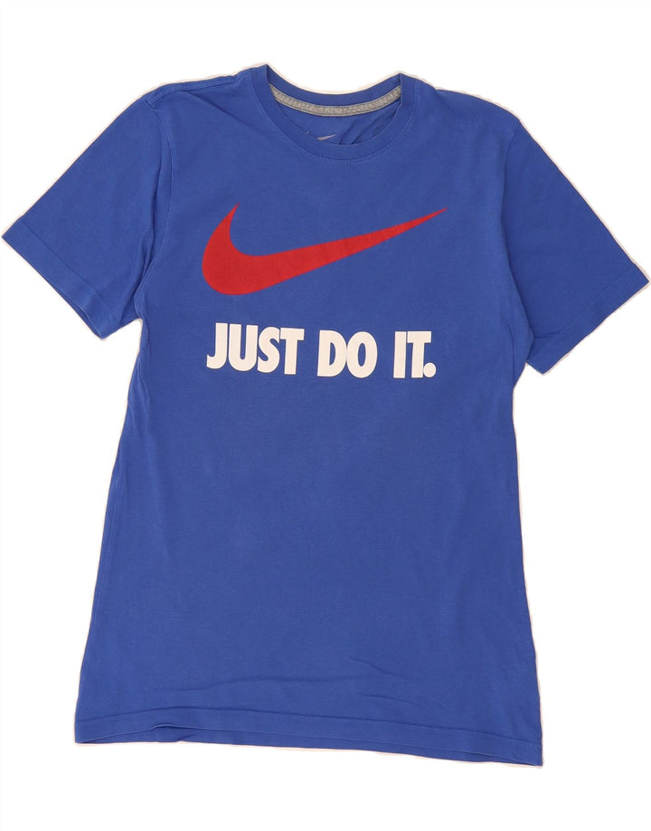 NIKE Mens Regular Fit Graphic T-Shirt Top Medium Blue Cotton Vintage Nike and Second-Hand Nike from Messina Hembry 