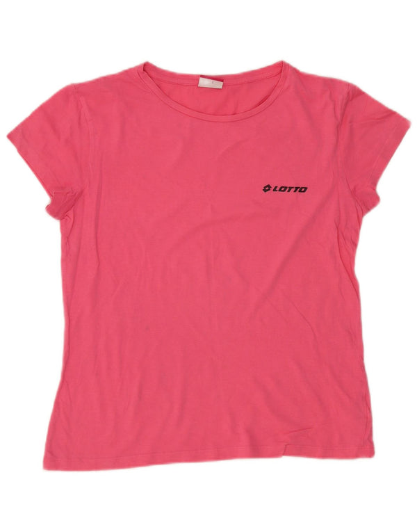 Lotto Womens T-Shirt Top UK 10 Small Pink Cotton