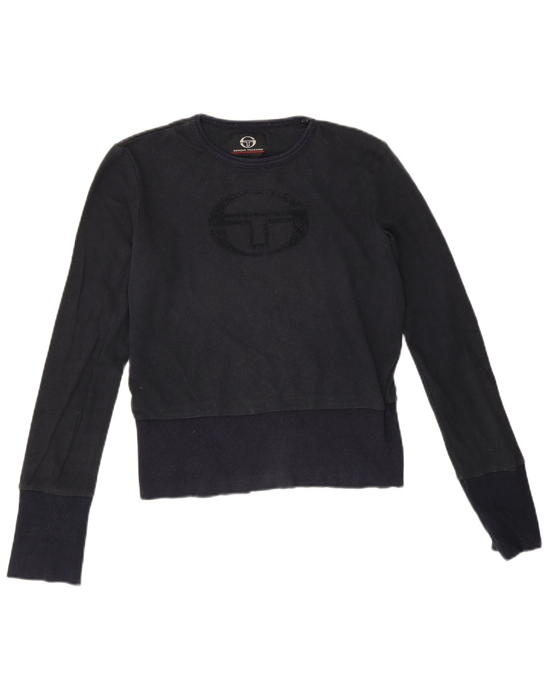 Sergio Tacchini pentru femei Crop Graphic Top cu mânecă lungă UK 12 Medium Bleumarin