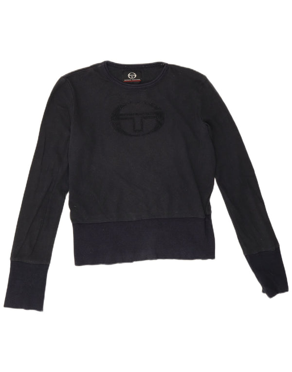 Sergio Tacchini pentru femei Crop Graphic Top cu mânecă lungă UK 12 Medium Bleumarin