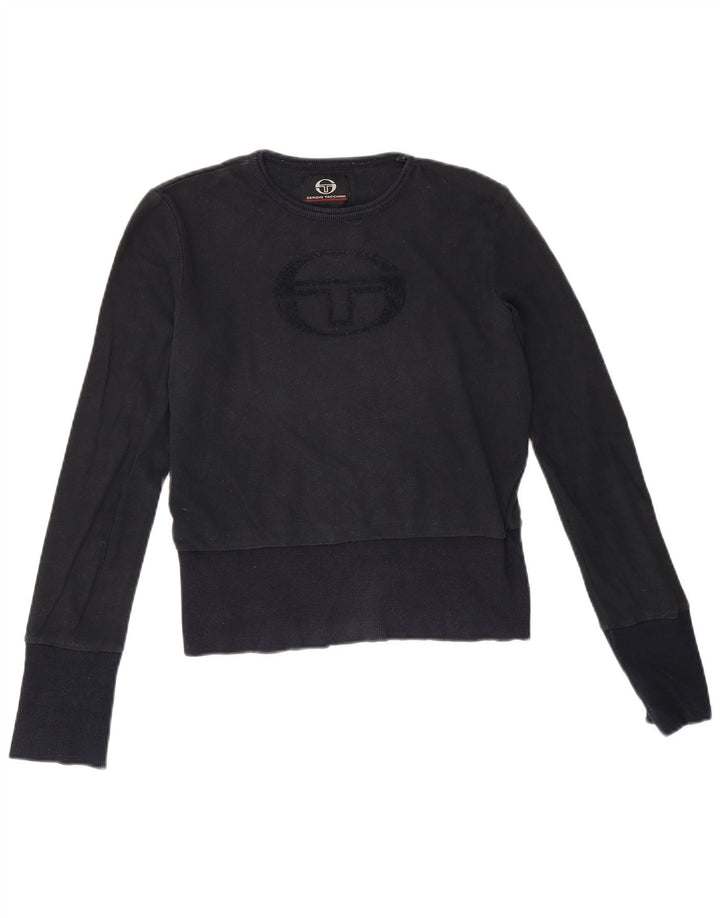Sergio Tacchini pentru femei Crop Graphic Top cu mânecă lungă UK 12 Medium Bleumarin