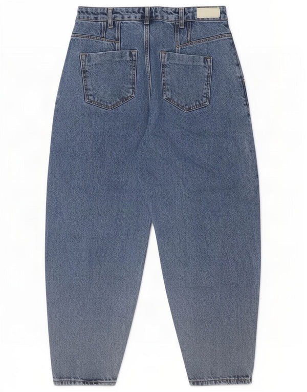 Blugi largi de damă Zara cu talie înaltă EU 38 Mici L28 L25 Bumbac albastru