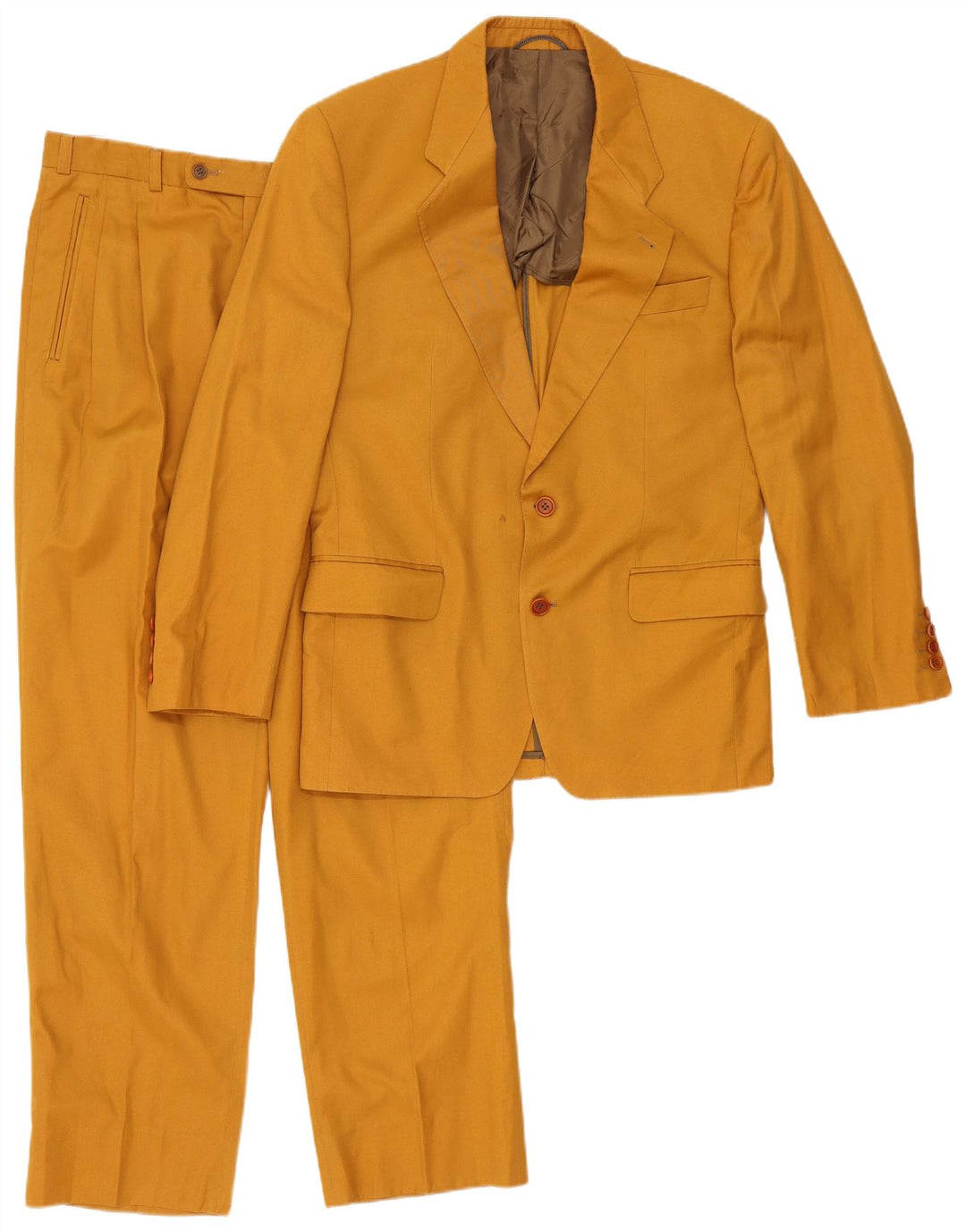 Costum pentru bărbați vintage, 2 nasturi, 2 piese IT 48 Medium L32 L32 Bumbac galben
