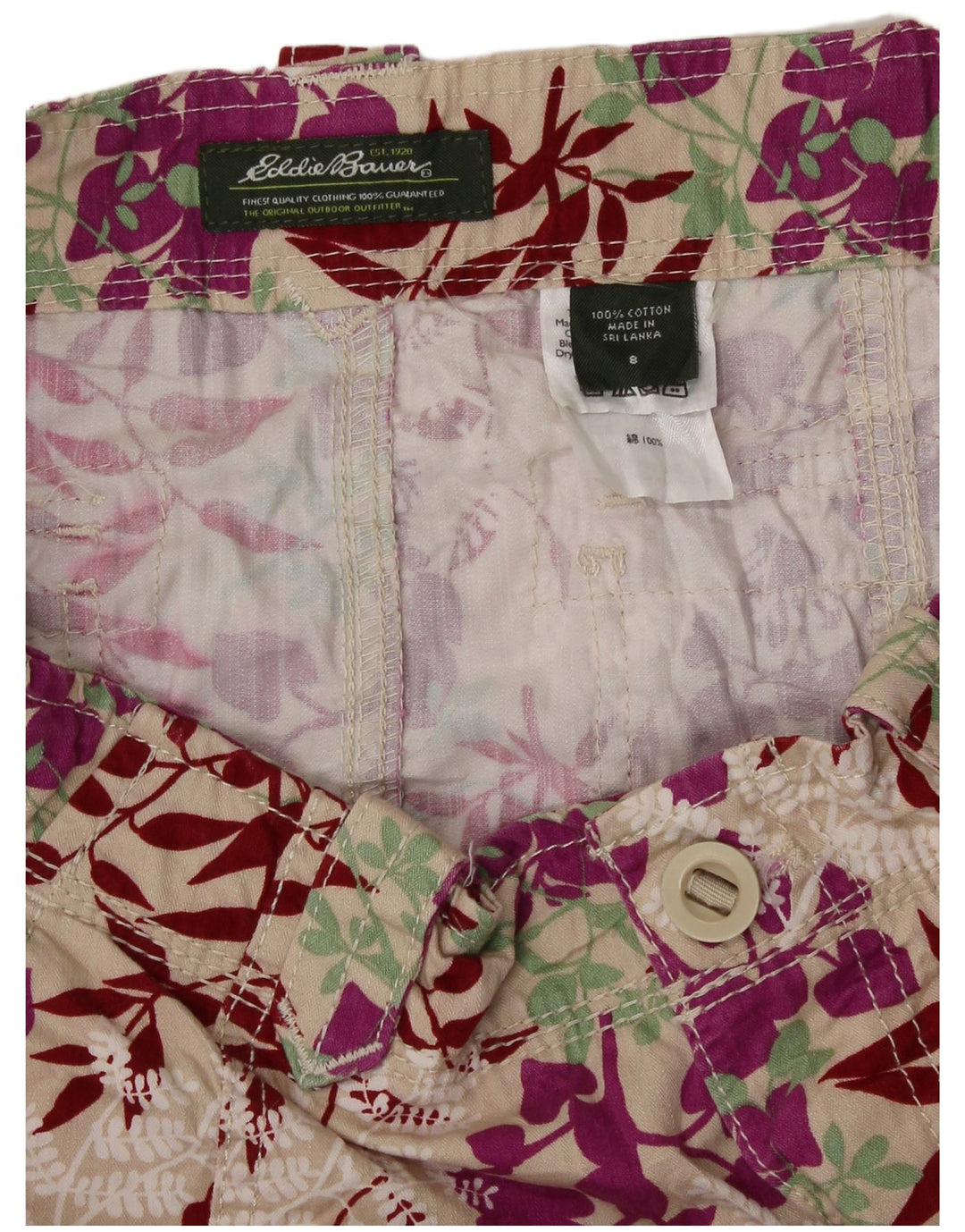 EDDIE BAUER Fusta în formă de A pentru femei US 8 Medium W30 Bej, bumbac floral