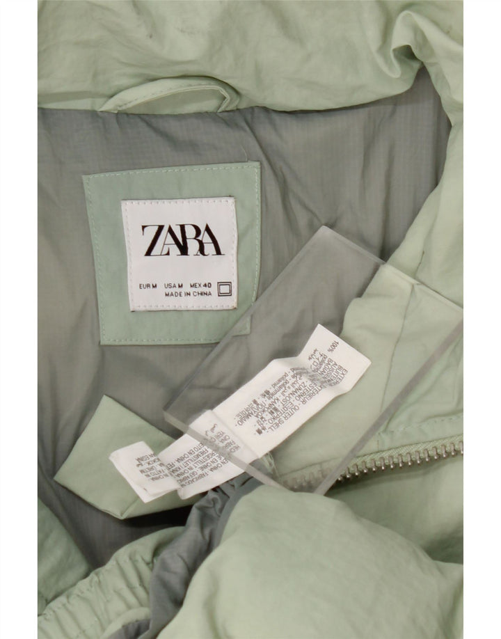 ZARA Mens Padded Jacket UK 38 Medium Green Polyamide