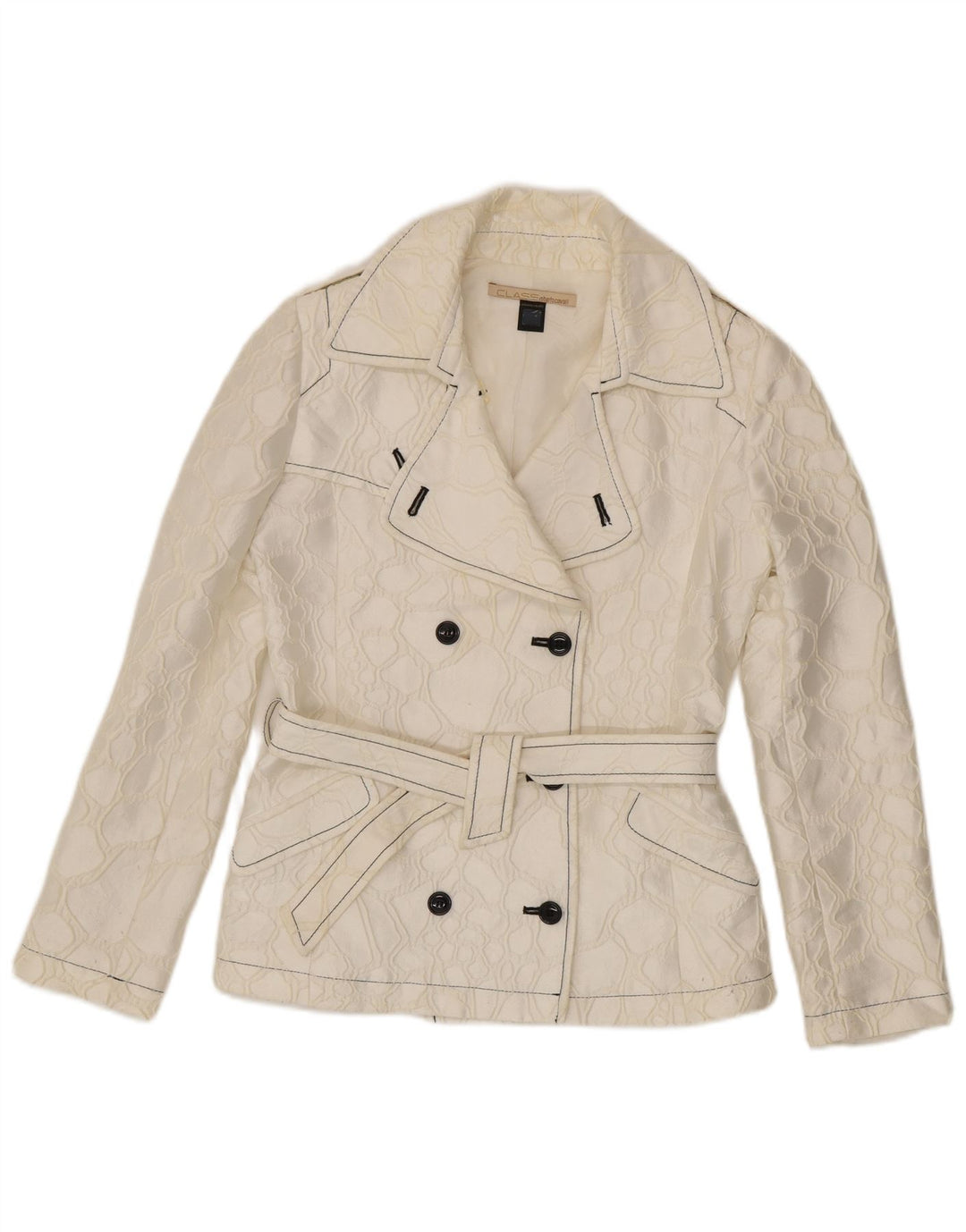 Jachetă blazer Roberto Cavalli pentru femei IT 42 Medium Off White Geometric
