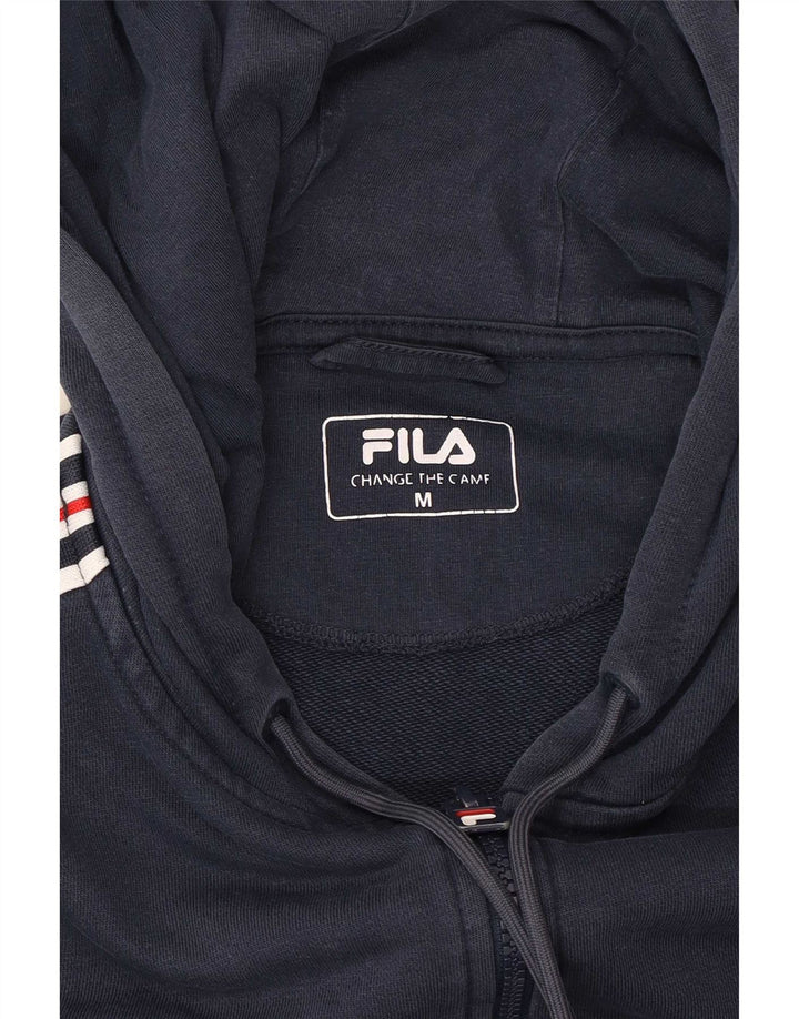 Pulover Fila pentru bărbați, cu grafică, cu fermoar, în dungi, albastru bleumarin