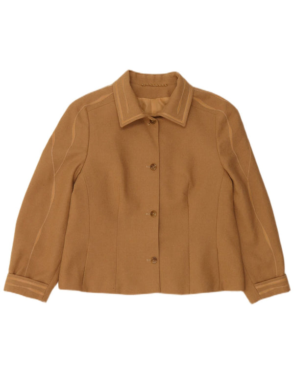 COJANA Jachetă Blazer pentru Damă cu 4 Nasturi UK 16 Mare Lână Bej