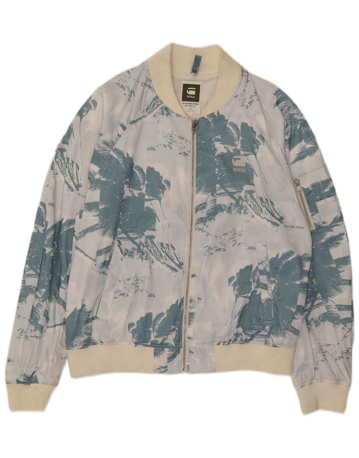 Jachetă bomber grafică pentru bărbați G-Star UK 44 2XL Albastru Poliester floral