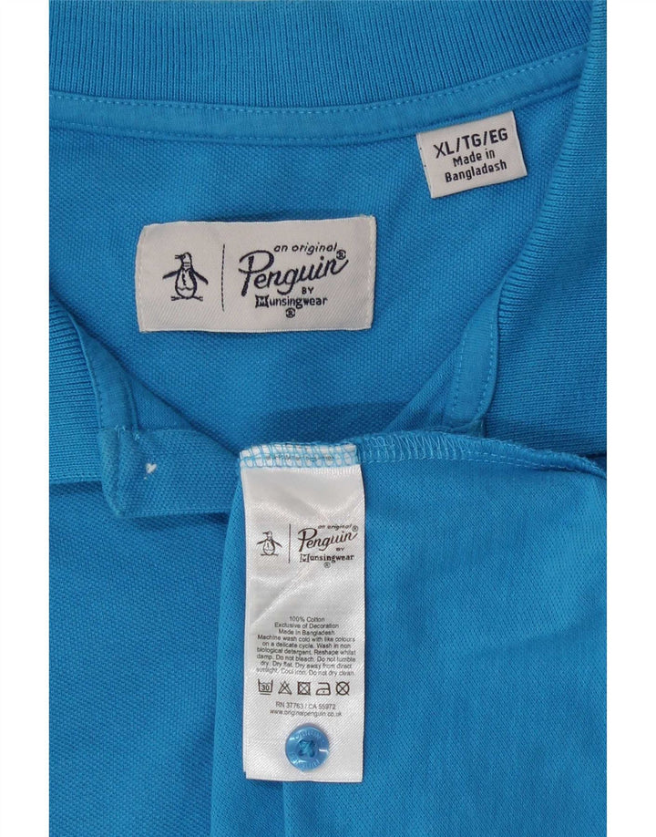 Tricou polo pentru bărbați Penguin XL, bumbac albastru