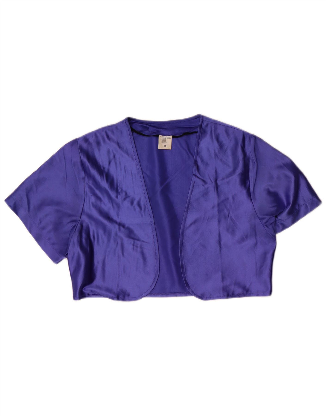 VINTAGE Womens Bolero Top EU 36 Small Purple Triacetate