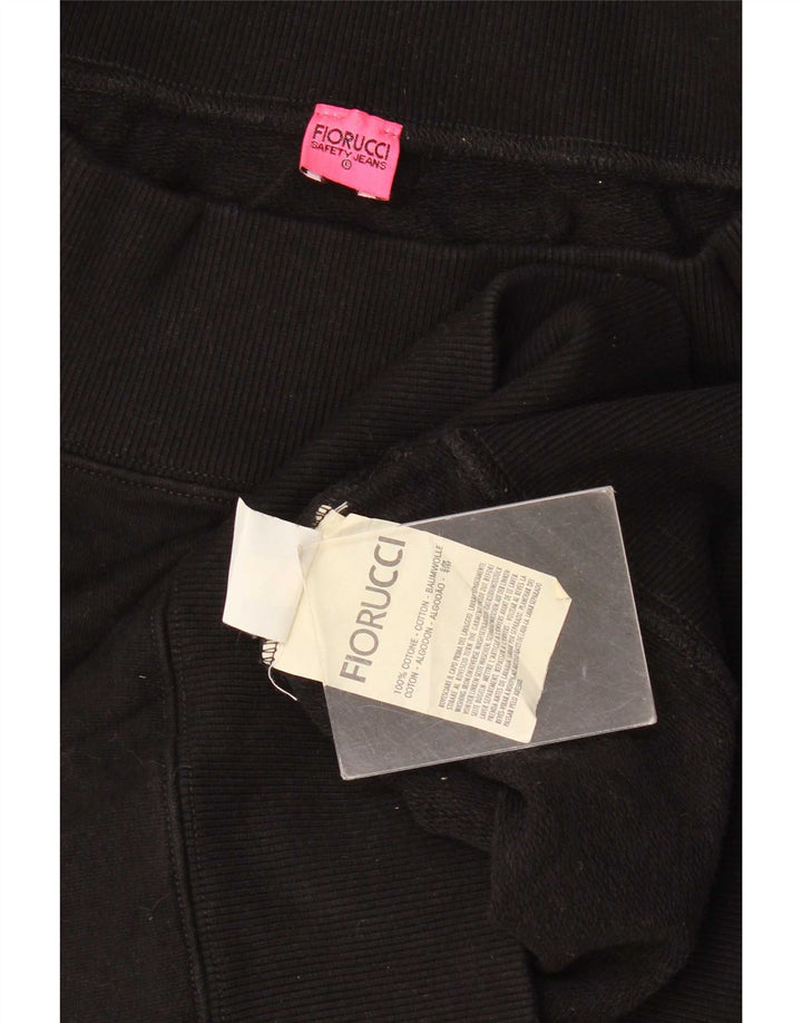 Hanorac cu grafic pentru femei Fiorucci Pulover UK 10 Bumbac negru mic