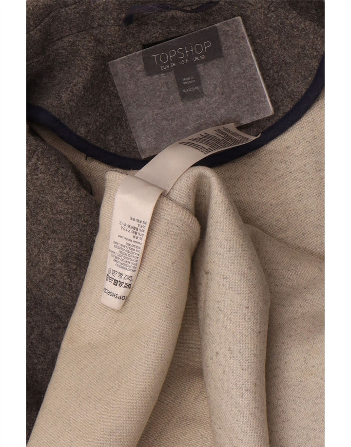 Topshop pardesiu supradimensionat pentru femei UK 10 mic, gri cu pete acrilice