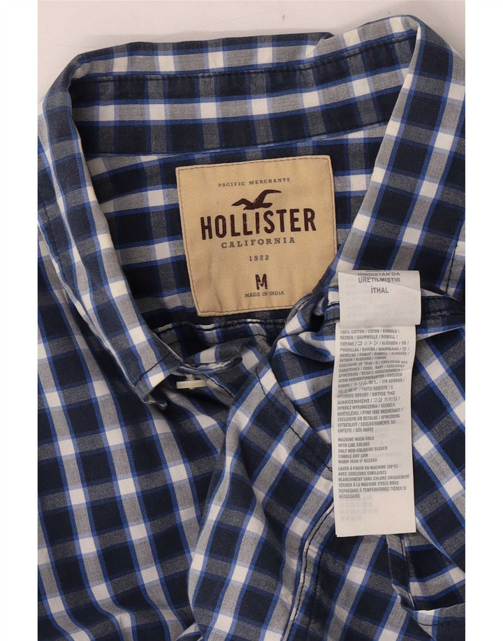 Cămașă Hollister pentru bărbați, albastru mediu, bumbac Gingham