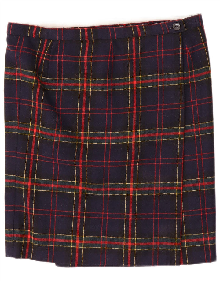 Fusta Dreaptă Vintage pentru Damă W34 Mare Bleumarin Check