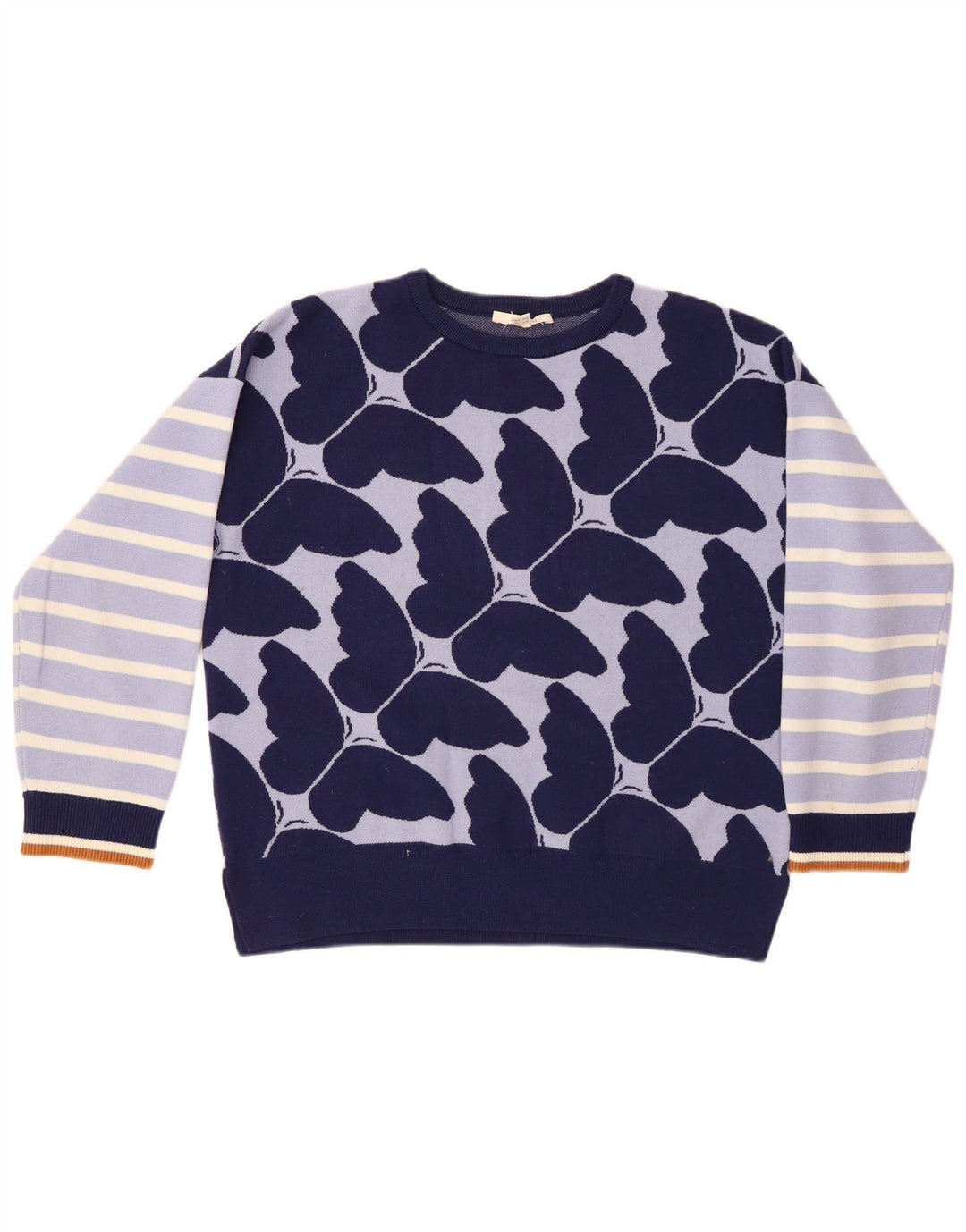 WHITE STUFF Pulover pentru femei cu decolteu rotund UK 14 mare bleumarin cu dungi