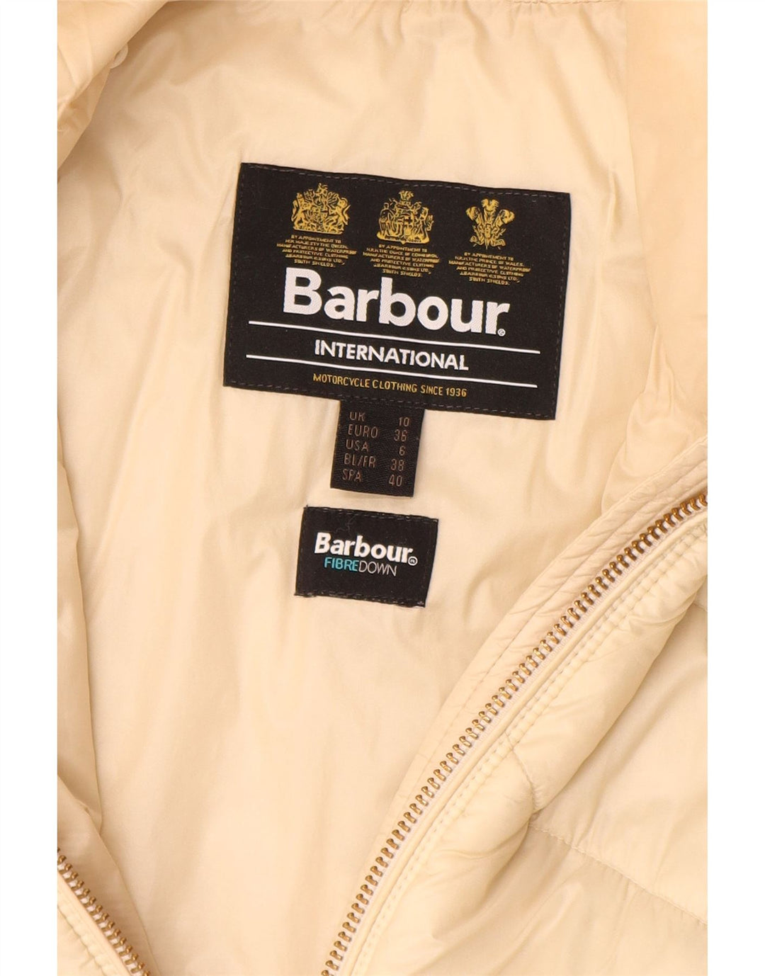 BARBOUR Womens Padded Jacket UK 10 Small  Beige Polyamide