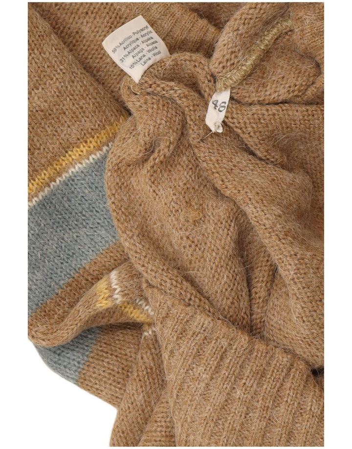 Pulover pentru bărbați Portobello, cu gât roșu, IT 48 Medium Brown Colorblock