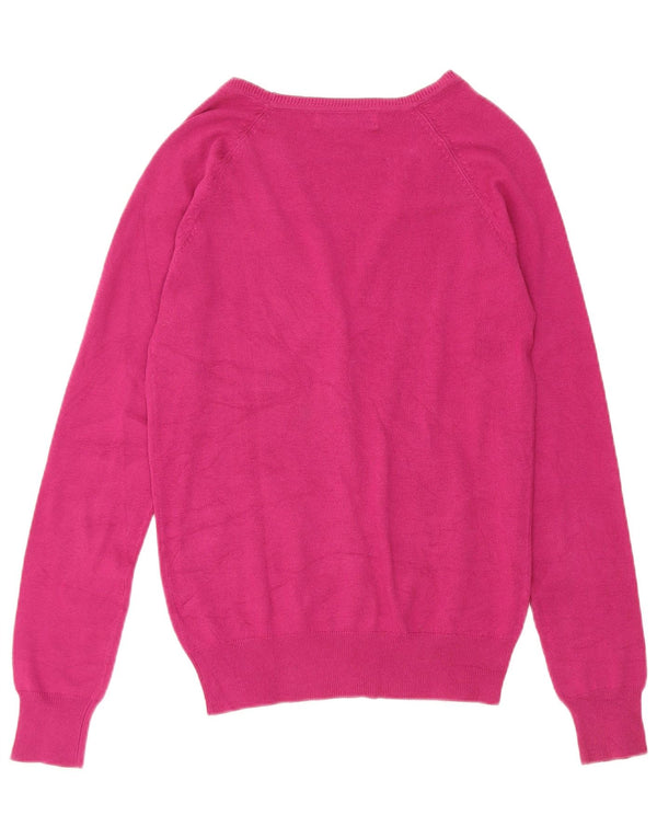 Pulover cardigan pentru femei Zara UK 14 mare bumbac roz
