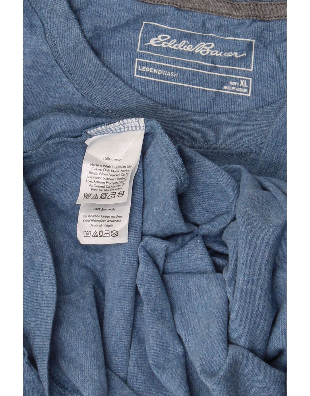 EDDIE BAUER Tricou Bărbați Top XL Bumbac Albastru