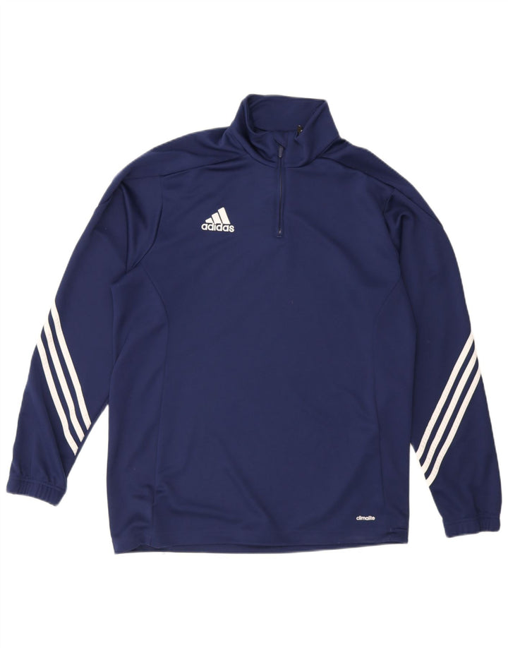 Pantaloni de trening Adidas Climalite pentru bărbați, cu fermoar și gât, blurmarin