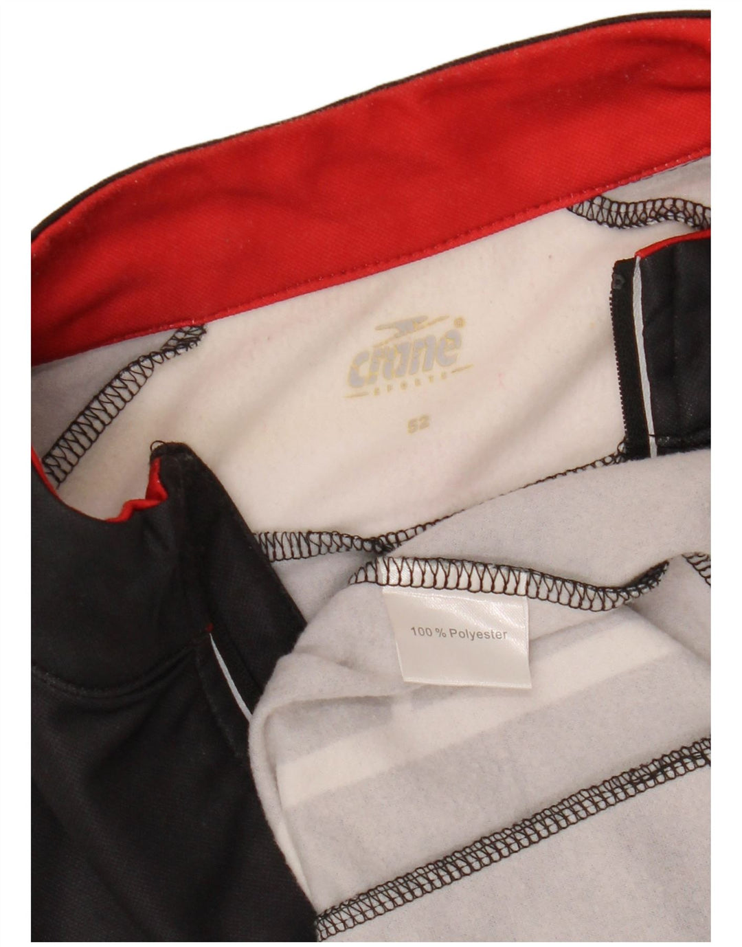 CRANE Trening pentru bărbați, cu fermoar, gât, pulover, top IT 52, mare, negru, geometric