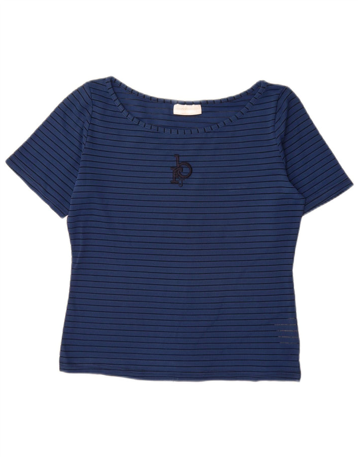 Tricou grafic Roccobarocco pentru femei Top IT 46 Poliester cu dungi albastre mari