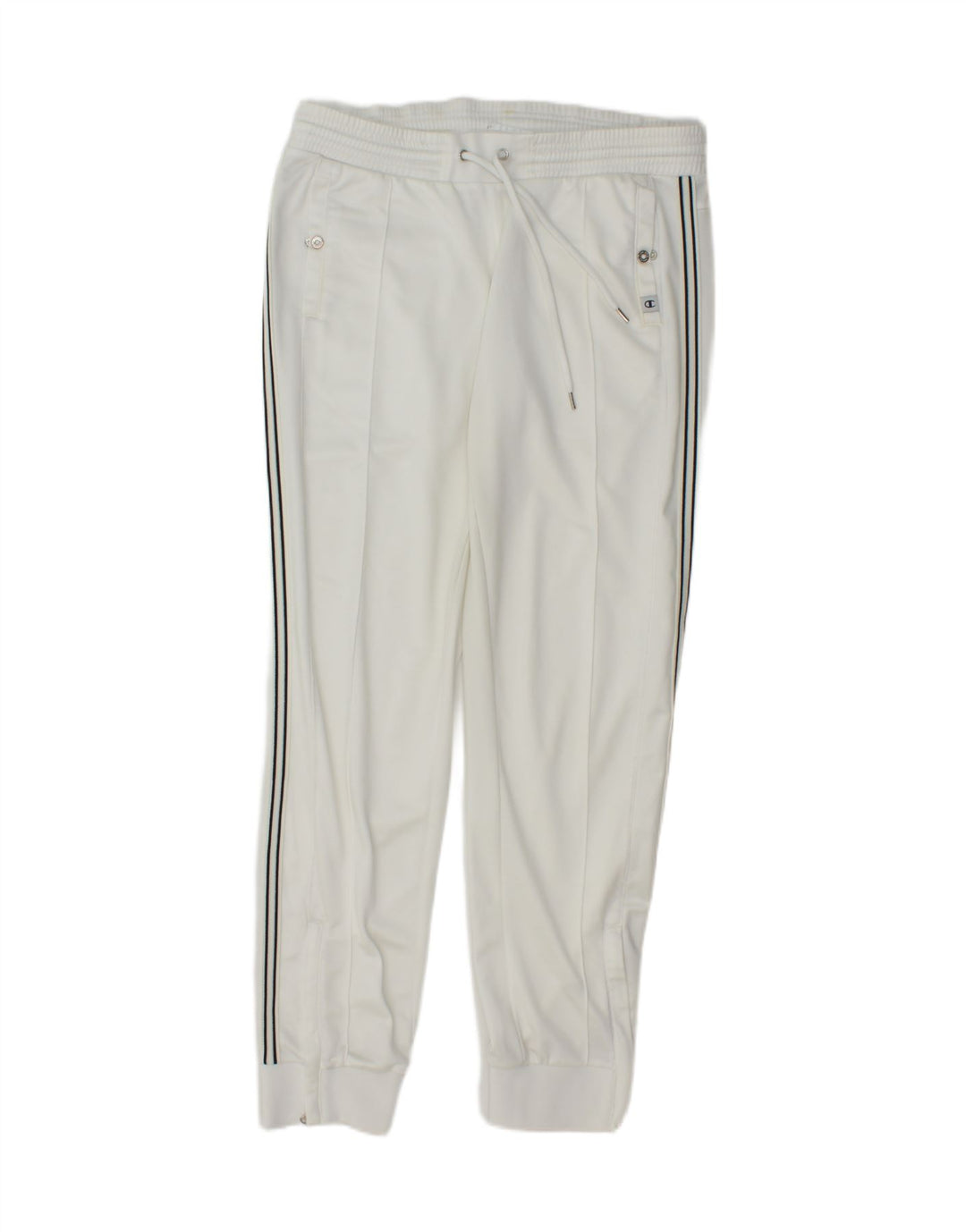 CHAMPION Womens Tracksuit Trousers Joggers UK 14 Medium  White Polyester Vintage Champion and Second-Hand Champion from Messina Hembry 
