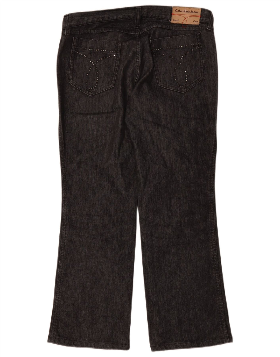 Blugi drepti pentru femei Calvin Klein W30 L28 bumbac negru