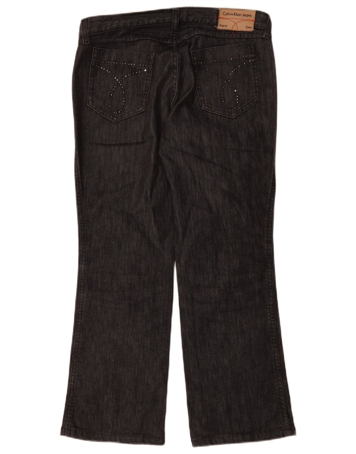 Blugi drepti pentru femei Calvin Klein W30 L28 bumbac negru