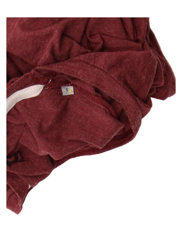 JACK & JONES Mens Graphic T-Shirt Top Small Burgundy Vintage Jack & Jones and Second-Hand Jack & Jones from Messina Hembry 