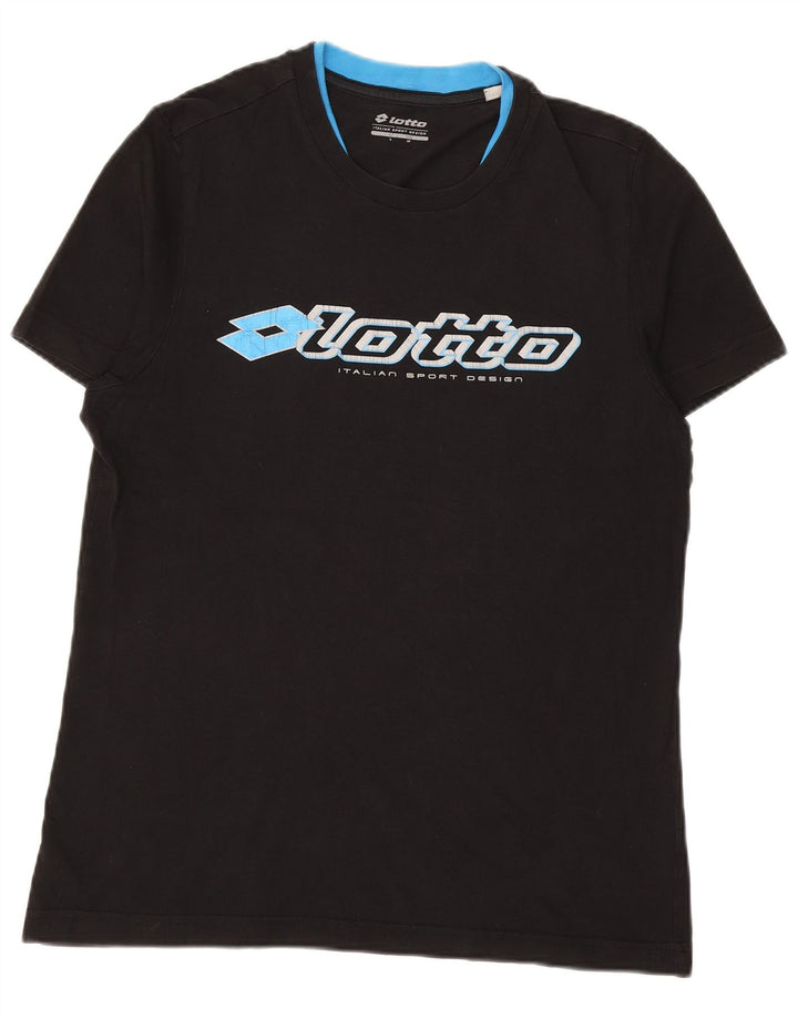 Tricou grafic LOTTO pentru bărbați Top mediu negru