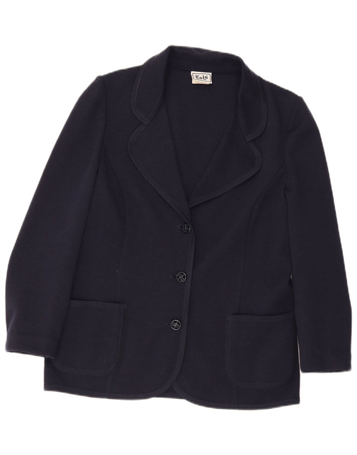 Jachetă Blazer pentru femei Liola cu 3 nasturi UK 38 Mediu Lână bleumarin