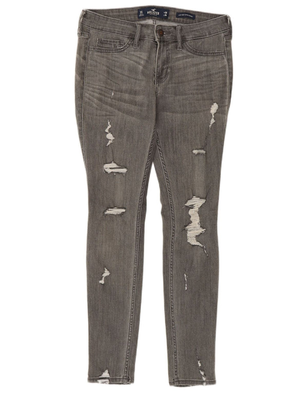 Blugi skinny distressed pentru femei Hollister W26 L28 bumbac gri