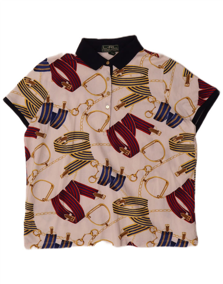 Polo Ralph Lauren pentru femei Riding Abstract Pattern 2XL Bumbac alb