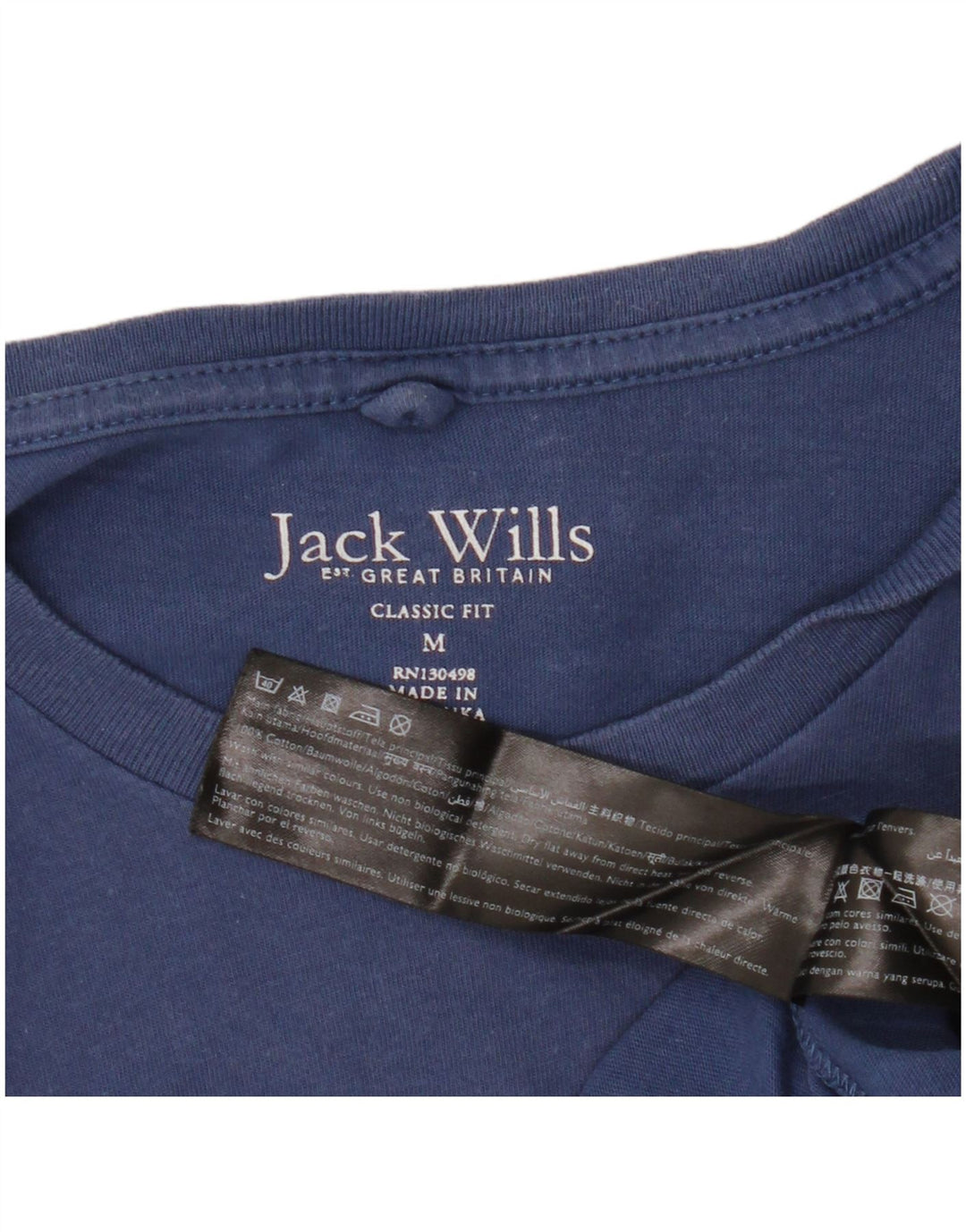 Tricou Jack Wills pentru bărbați, cu croială clasică, top, bumbac, albastru mediu