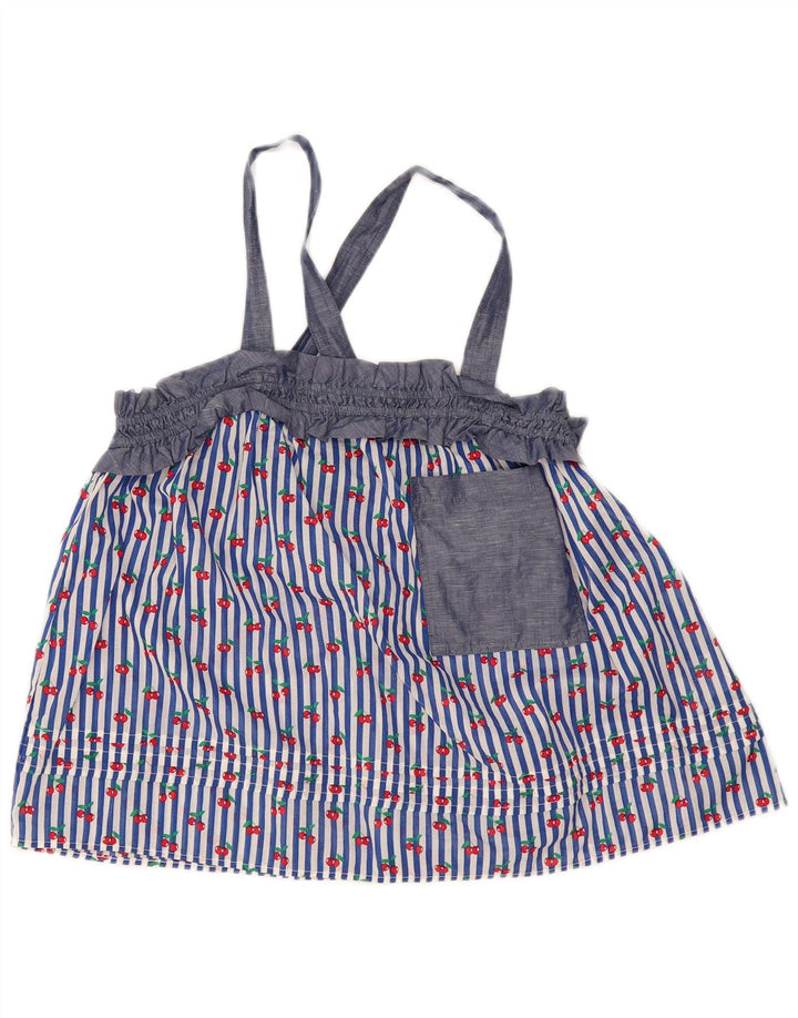 Benetton Crop Cami Top pentru femei UK 14 Medium Blue Striped Bumbac