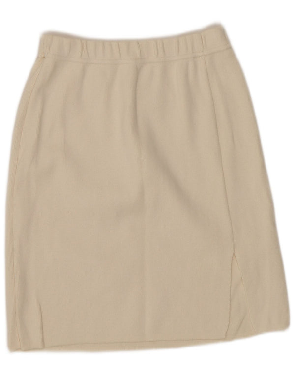 Fusta dreaptă pentru femei VINTAGE UK 6 XS W24 bumbac alb