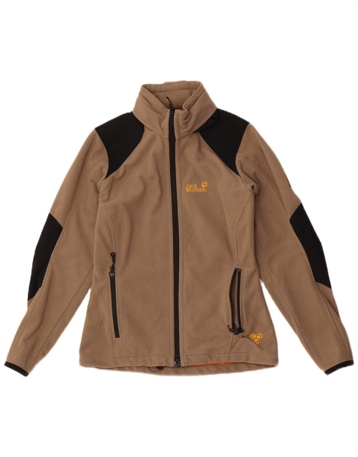 Jachetă fleece pentru femei JACK WOLFSKIN UK 10 mic maro poliester bloc de culoare