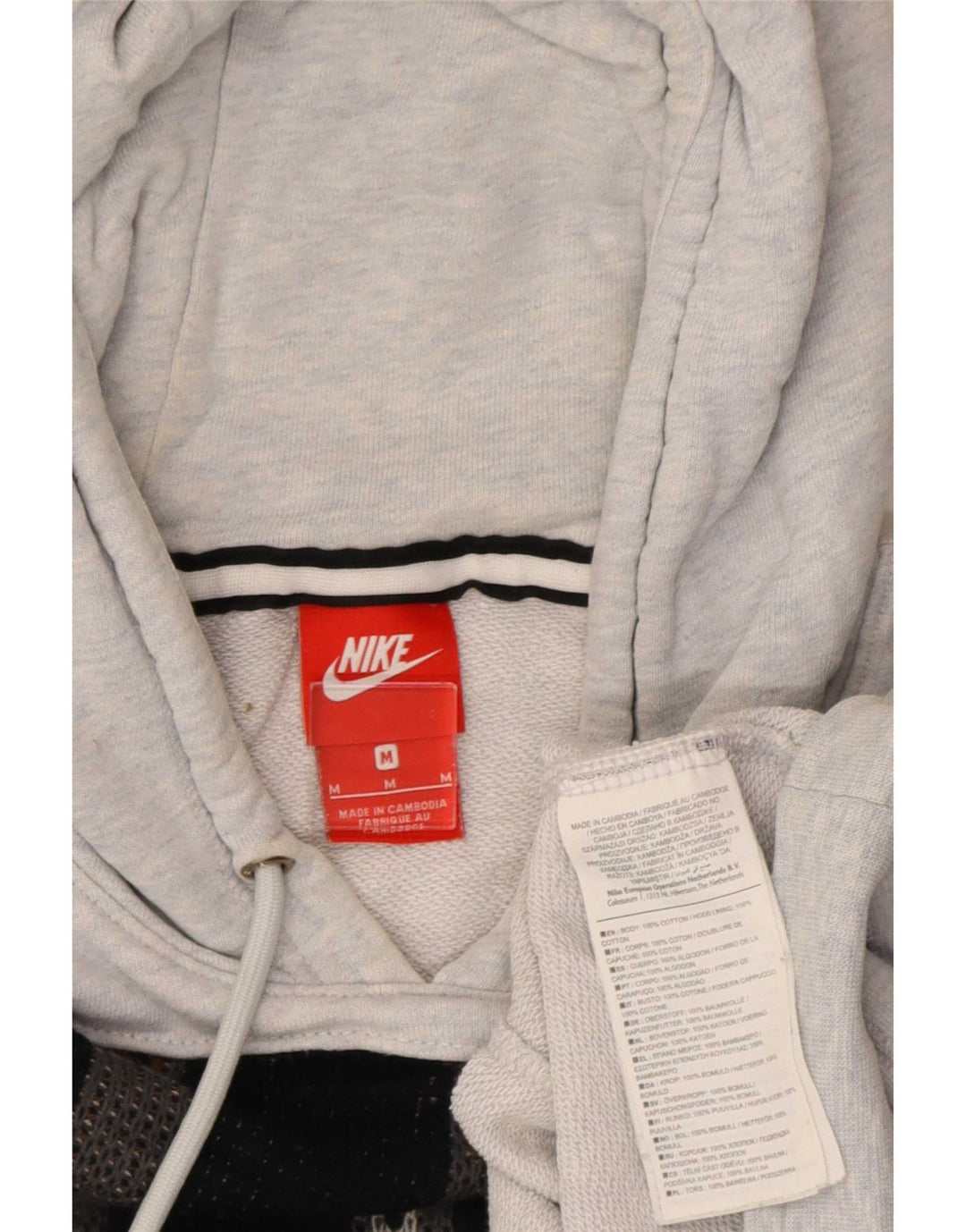 Pulover Nike cu capota cu grafic pentru femei UK 14 Medium Gri Pete