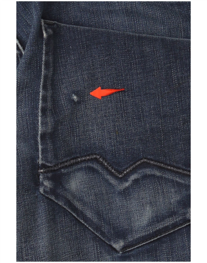 Blugi drepti pentru bărbați HUGO BOSS L34 L32 Bumbac bleumarin