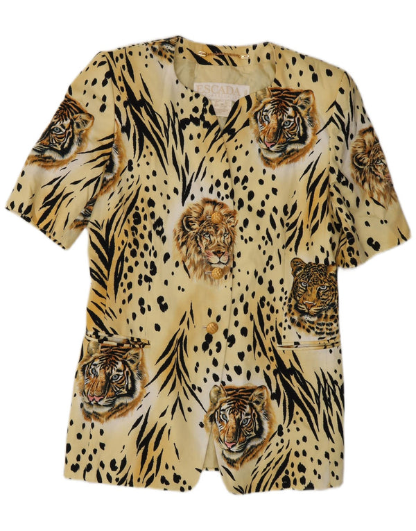 Jachetă Blazer cu mânecă scurtă pentru femei Escada EU 38 Galben mediu Designer