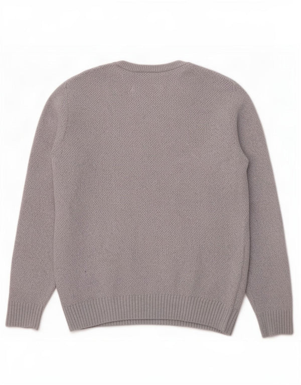 Pulover pentru femei Lacoste cu decolteu triplu UK 10 Lână gri mică