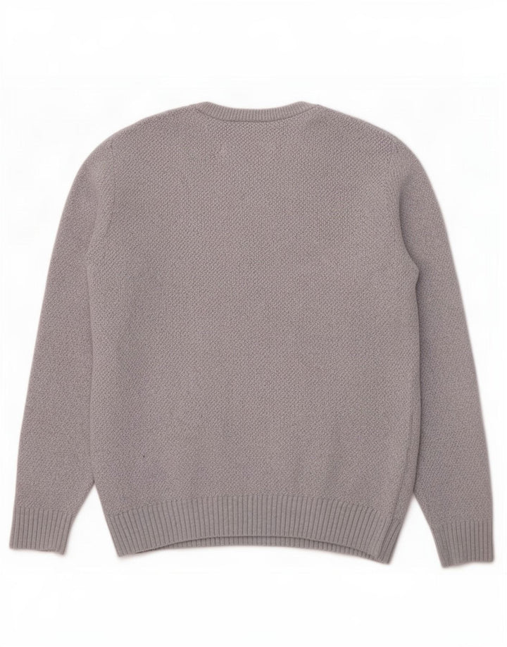 Pulover pentru femei Lacoste cu decolteu triplu UK 10 Lână gri mică