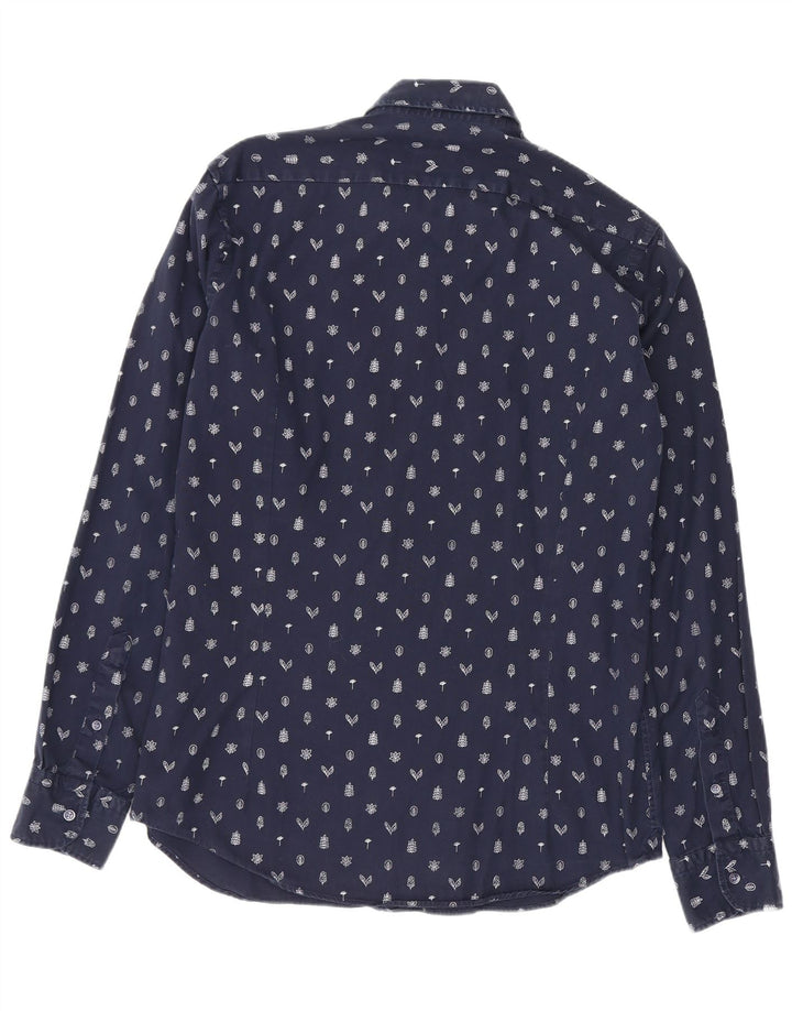 Cămașă Massimo Dutti Bărbați Mediu Bleumarin Floral