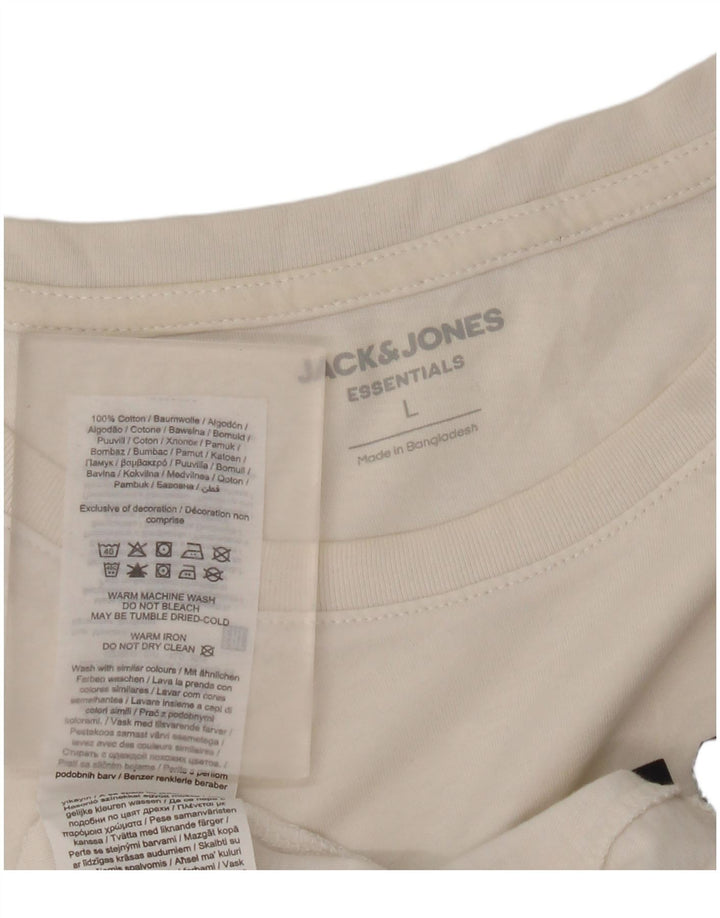 Tricou grafic Jack & Jones pentru bărbați Top mare din bumbac alb